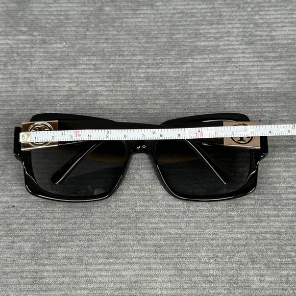 Tory Burch TY9027 Black Polarized Square Sunglasses Gold Logo 501T3 59-16-130